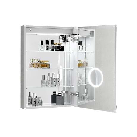 Rory Grooved 20x32" Rectangle Recessed or Wall Mounted Right-Hand LED Medicine Cabinet with Mirror