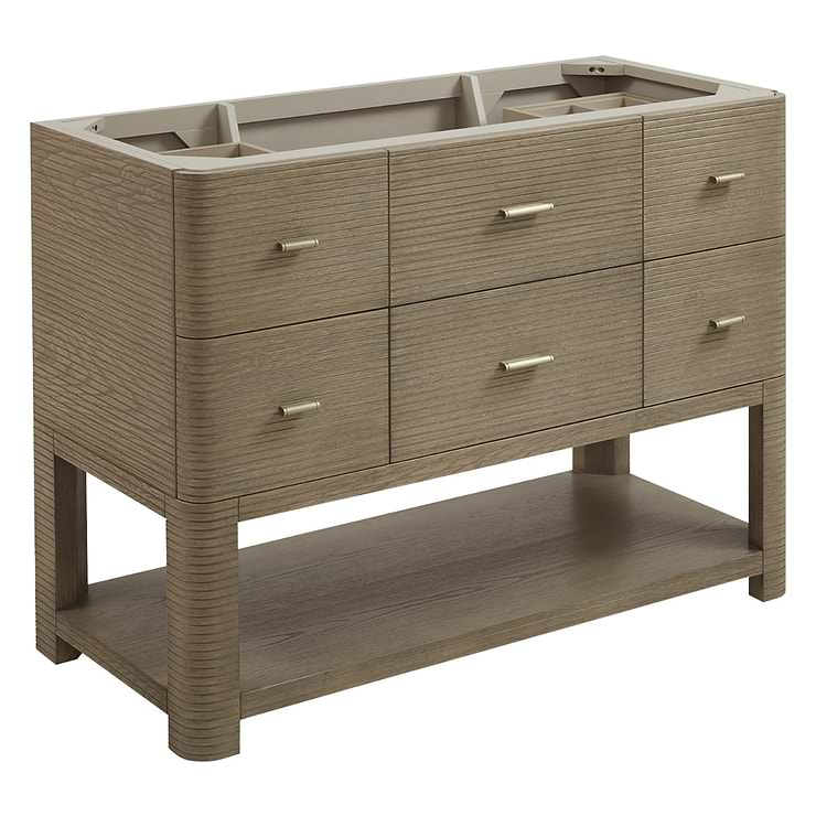 James Martin Vanities Lucian Pebble Oak 48" Single Vanity without Top