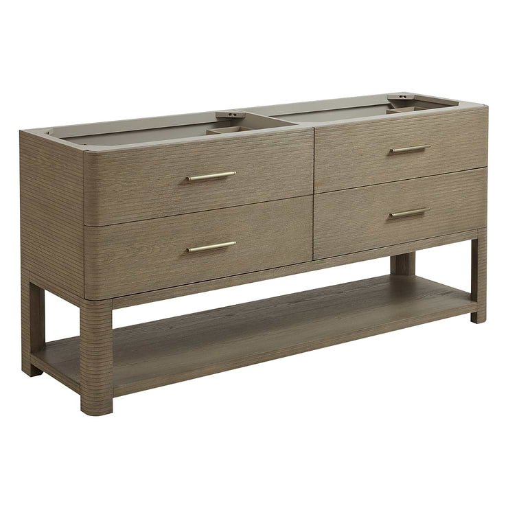 James Martin Vanities Lucian Pebble Oak 72" Double Vanity without Top