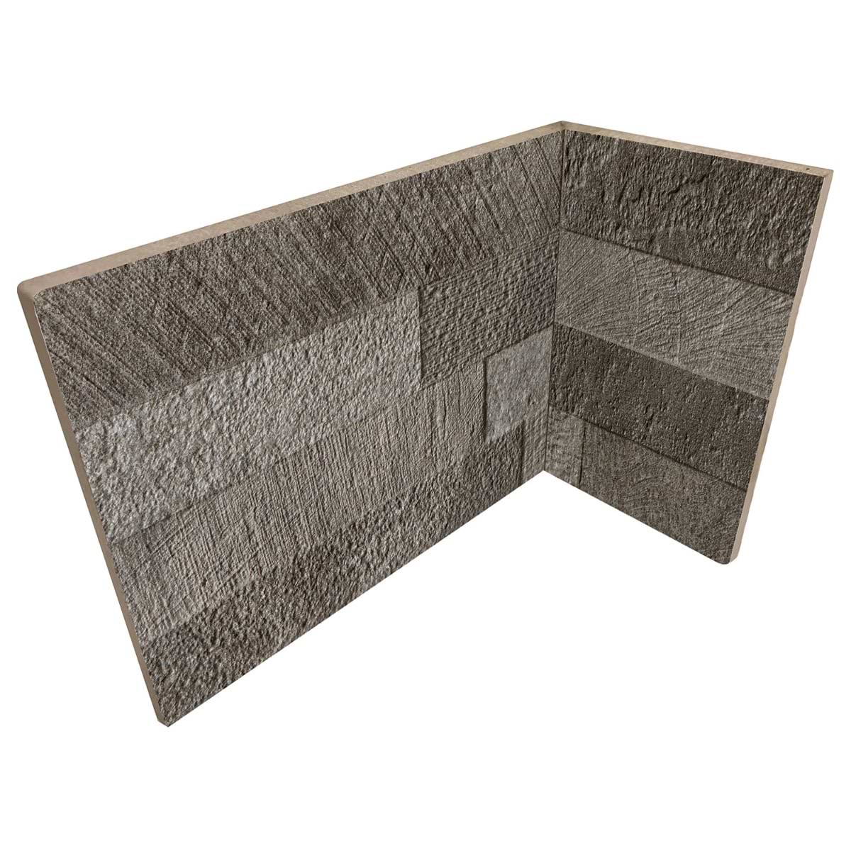 Lodge Stone 3D Taupe 8x4x6 Textured Matte Porcelain Inside Corner