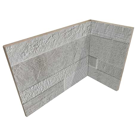 Lodge Stone 3D White 8x4x6 Textured Porcelain Inside Corner