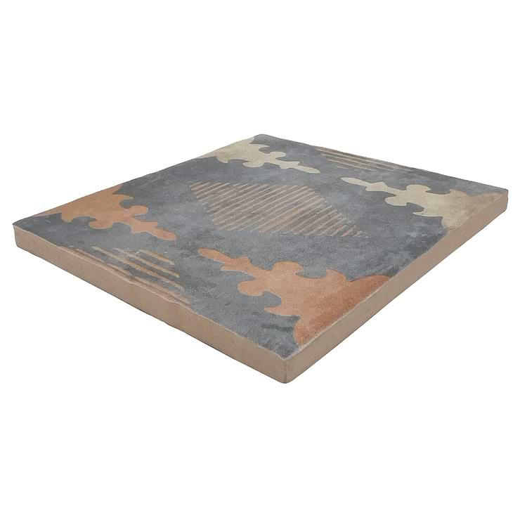 Paula Purroy Talia Aztec Blue Terracota 5x5 Matte Ceramic Tile