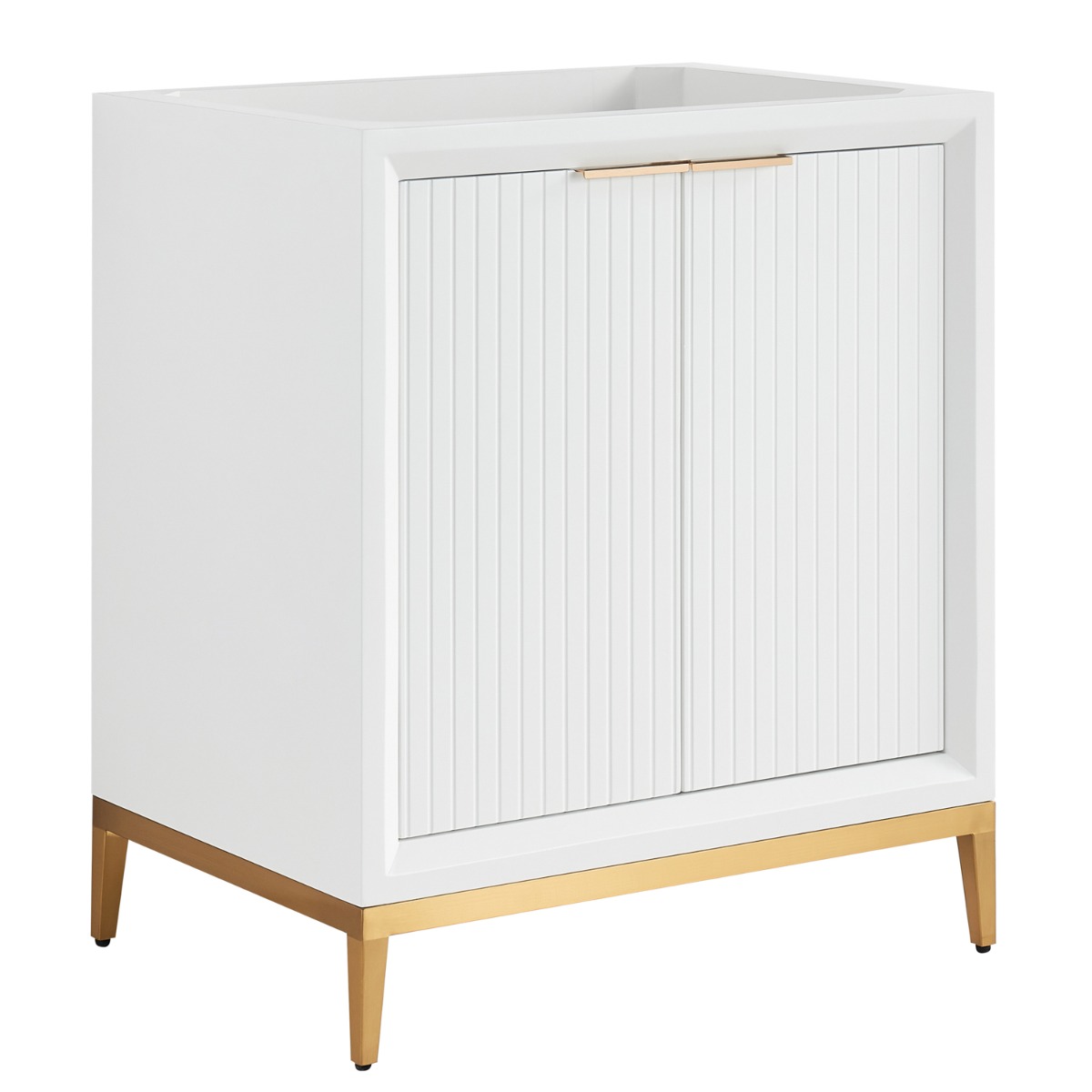 Bungalow White and Gold 30" Single Vanity without Top