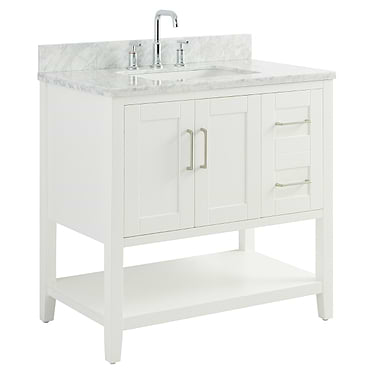 Sheraton 36" White Vanity with Marble Counter