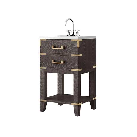 Calico Brown Oak 20" Single Vanity with Integrated White Acrylic Top