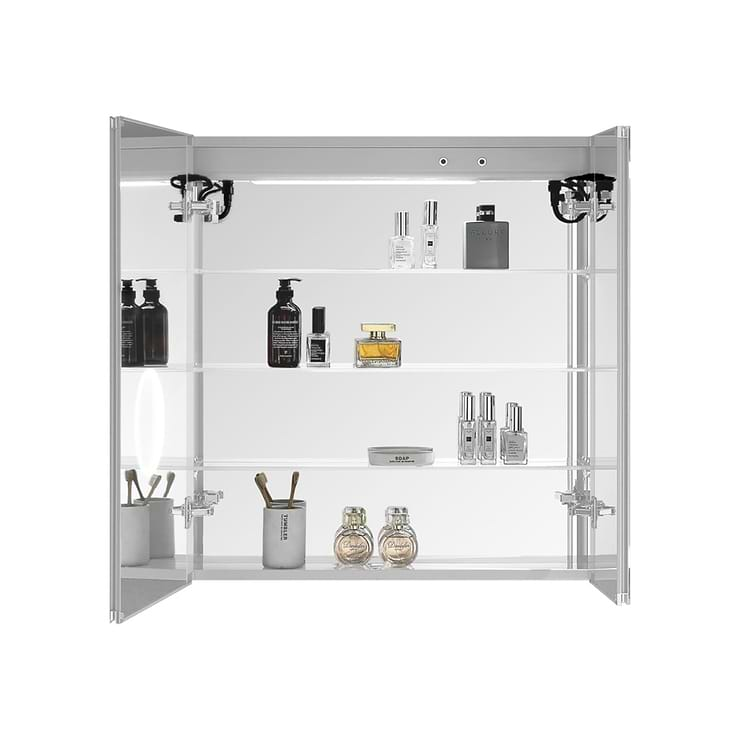 Rory Grooved 48x32" Rectangle Recessed or Wall Mounted LED Medicine Cabinet with Mirror