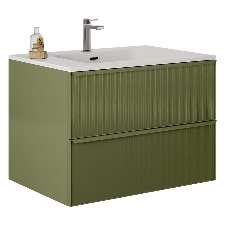 Astor Olive 30" Single Vanity with Integrated White Solid SurfaceTop