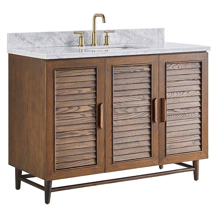 Lowell Dark Walnut 48" Single Vanity with Carrara Marble Top