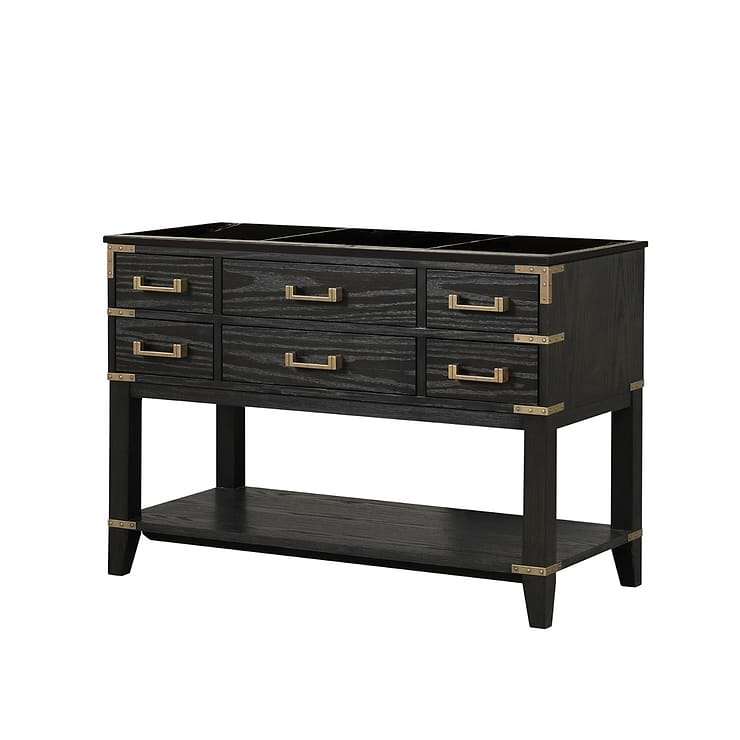 Calico Black Oak 48" Single Vanity with Carrara Marble Top