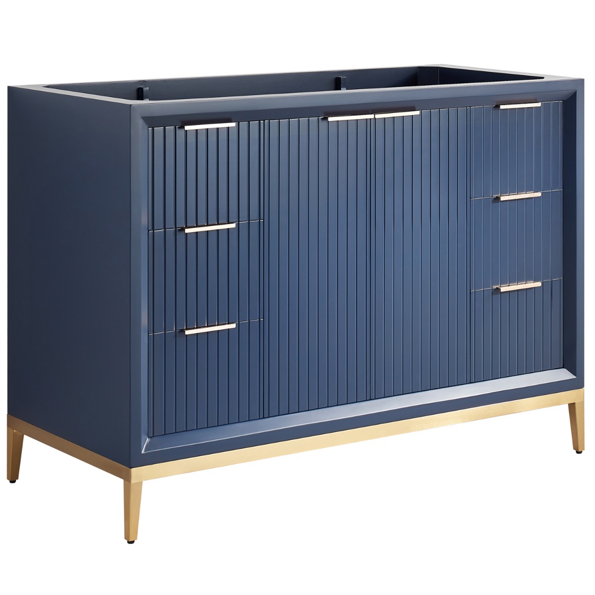Bungalow Navy and Gold 48" Single Vanity without Top