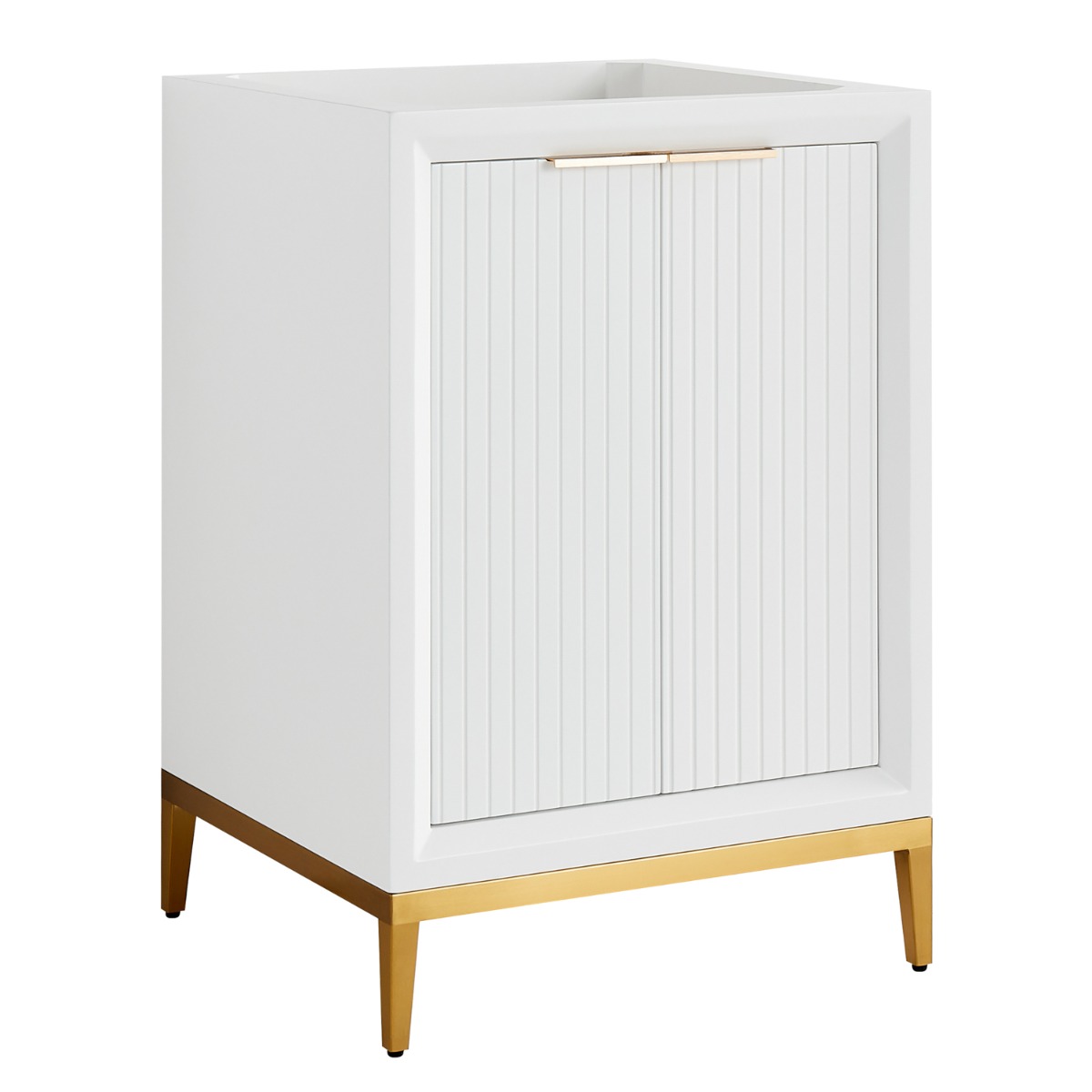 Bungalow White and Gold 24" Single Vanity without Top