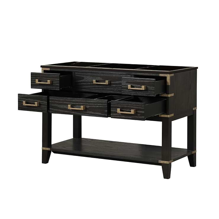 Calico Black Oak 48" Single Vanity with Carrara Marble Top