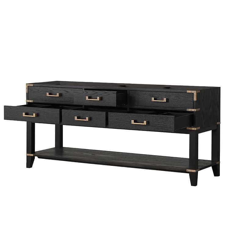 Calico Black Oak 72" Double Vanity with Carrara Marble Top