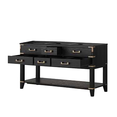Calico Black Oak 60" Double Vanity without Top