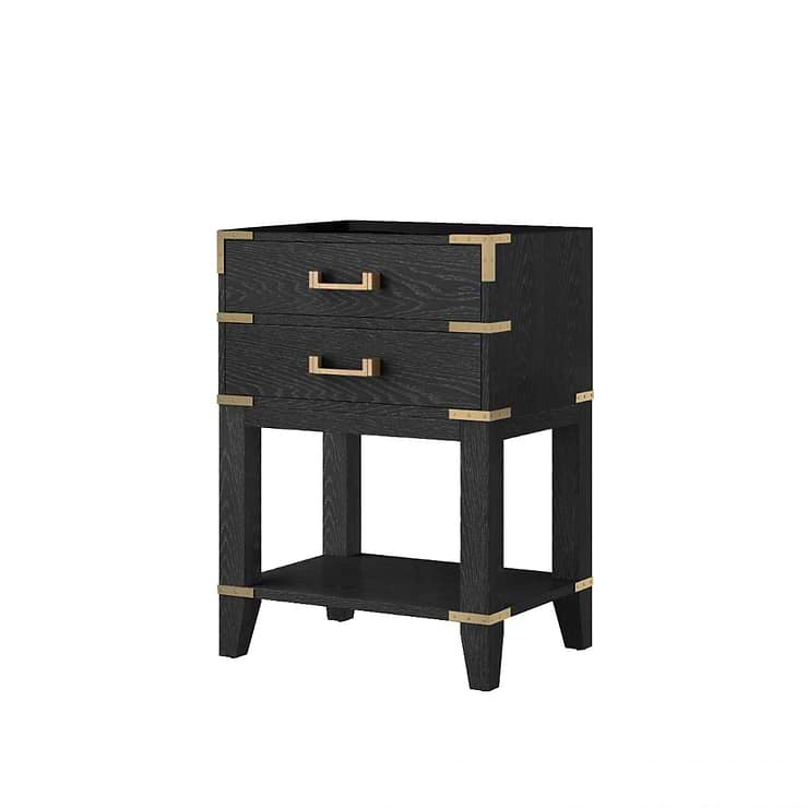 Calico Black Oak 24" Single Vanity with Integrated White Acrylic Top