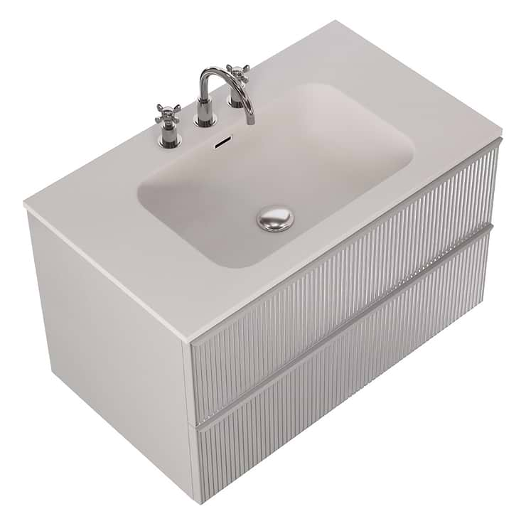 Astor Pearl 36" Single Vanity with Integrated White Solid SurfaceTop