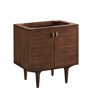Amberly Mid-Century Walnut 30" Single Vanity without Top by JMV
