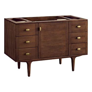 Amberly Mid-Century Walnut 48" Single Vanity without Top by JMV
