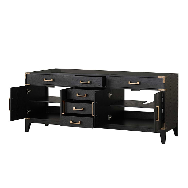 Aiden Black Oak 80" Single Vanity without Top