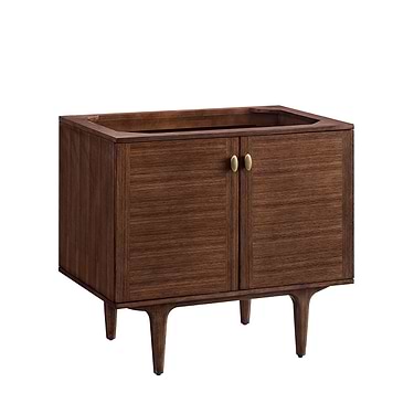 Amberly Mid-Century Walnut 36" Single Vanity without Top by JMV