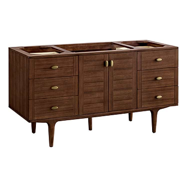 Amberly Mid-Century Walnut 60" Single Vanity without Top by JMV