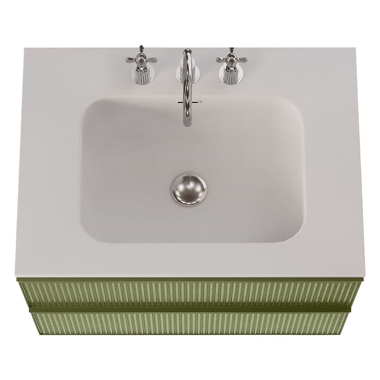 Astor Olive 30" Single Vanity with Integrated White Solid SurfaceTop