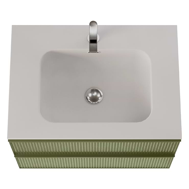 Astor Olive 30" Single Vanity with Integrated White Solid SurfaceTop