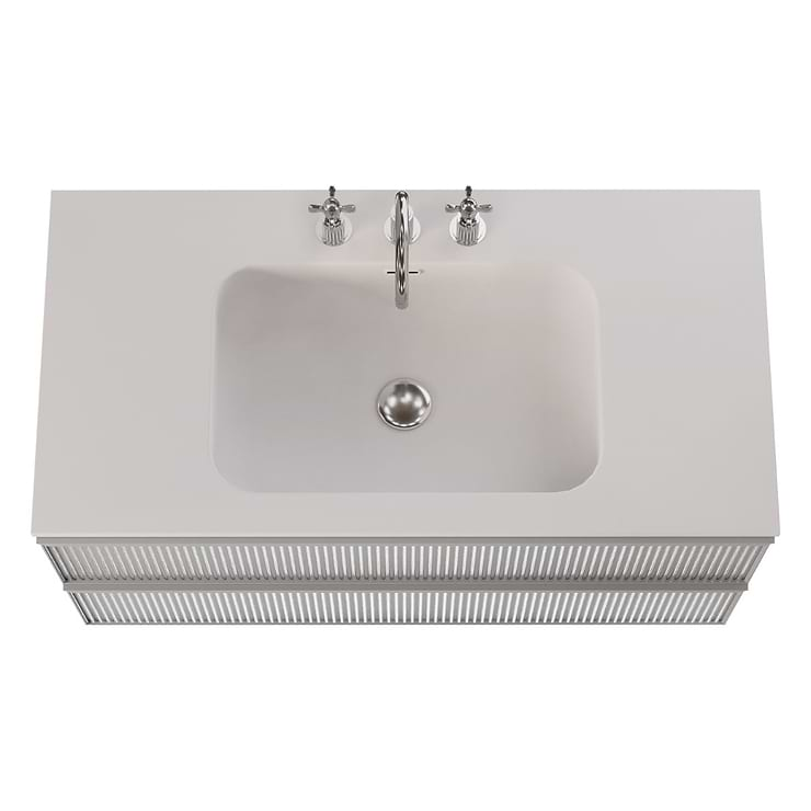 Astor Pearl 42" Single Vanity with Integrated White Solid SurfaceTop