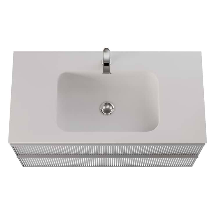 Astor Pearl 42" Single Vanity with Integrated White Solid SurfaceTop