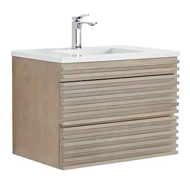 Gibson Light Wood 30" Single Vanity with Integrated White Acrylic Top