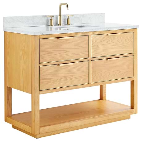 Dayton 48" Wood Grain Vanity with Marble Counter