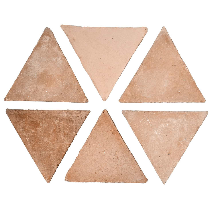 Terra Villa Sand Beige 6" Triangle Matte Presealed Genuine Terracotta Tile