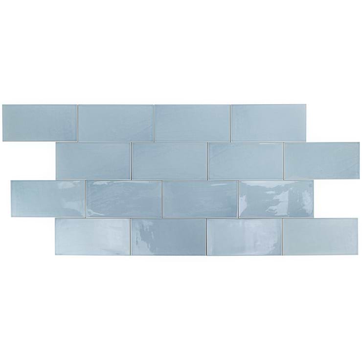 Aruba Blue 5x10 Polished Ceramic Subway Wall Tile