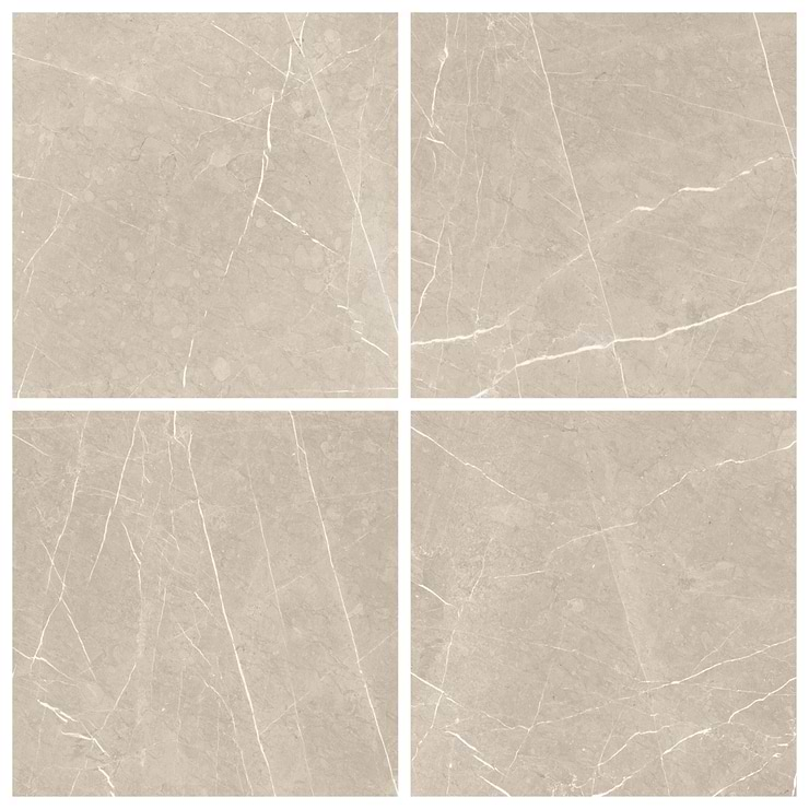 Autograph Crema Beige 48x48 Marble Look Satin Porcelain Tile