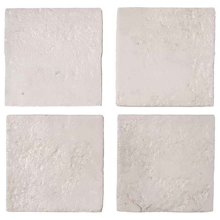 Navari White 5x5 Textured Matte Ceramic Tile