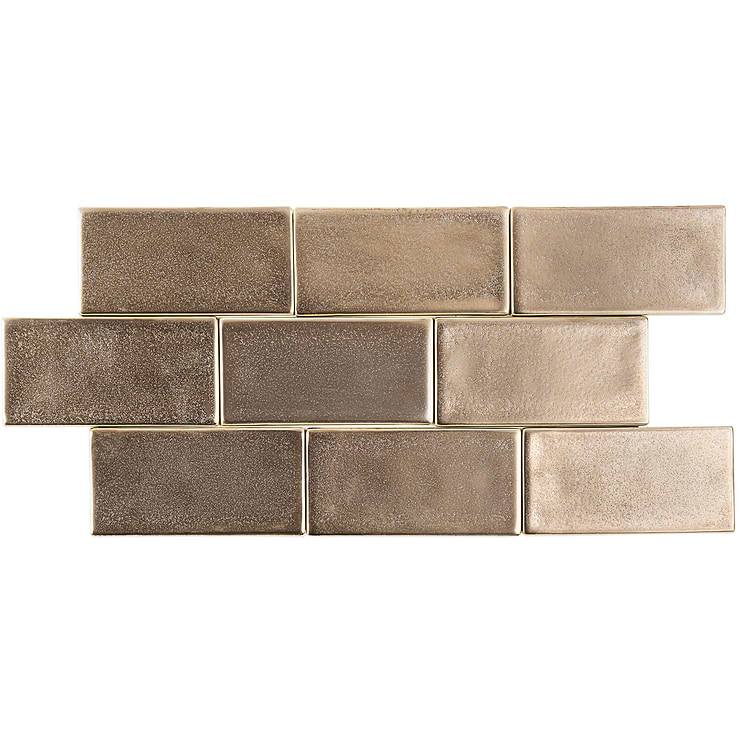 Nabi Toasted Maple 3x6 Crackled Glass Tile