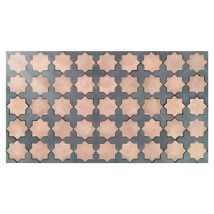 Cantico Mara Terracotta Matte Lava Stone and Cement Mosaic Tile