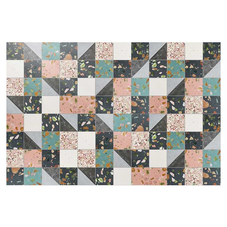 Elizabeth Sutton Artem Lark Multicolor 3x3 Polished & Honed Marble and Terrazzo Mosaic Tile