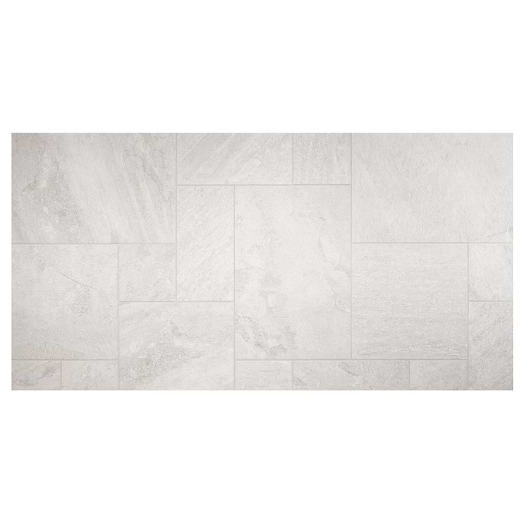 Shala Smoke White French Pattern Matte Porcelain Tile