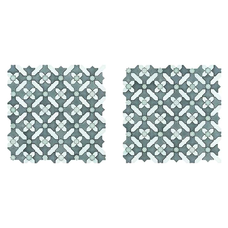 Cantico Safi Ocean Blue Mixed Finish Lava Stone and Cement Mosaic Tile