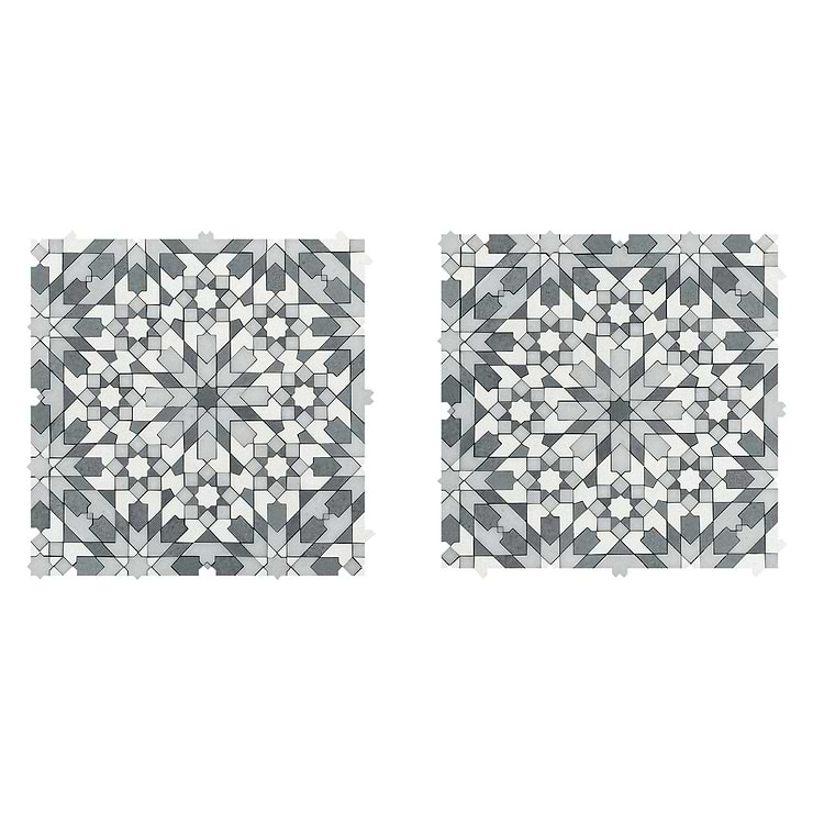 Cantico Taza Cloud Gray Mixed Finish Lava Stone and Cement Mosaic Tile