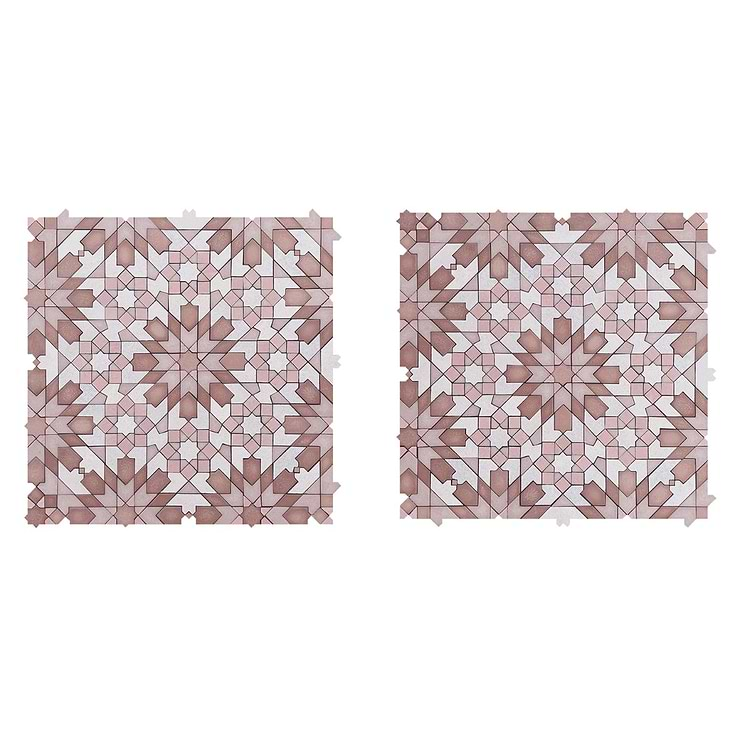 Cantico Taza Terracotta Rosa Mixed Lava Stone and Cement Mosaic Tile