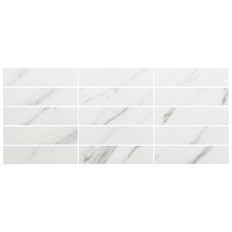 Amalfi Statuario White 3x12 Polished Ceramic Tile