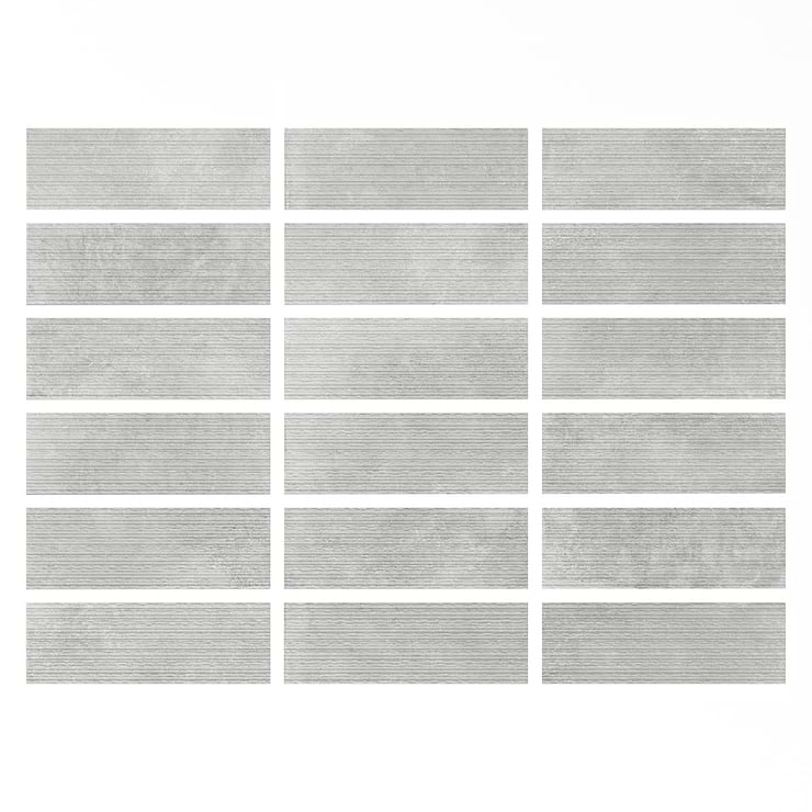 Stoneside Pearl Gray Deco 12x36 Matte Ceramic Tile