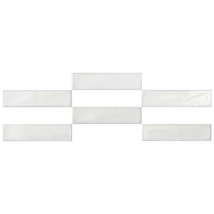 Stacy Garcia ArtBlock Bianco White 4x16 Glossy Porcelain Tile