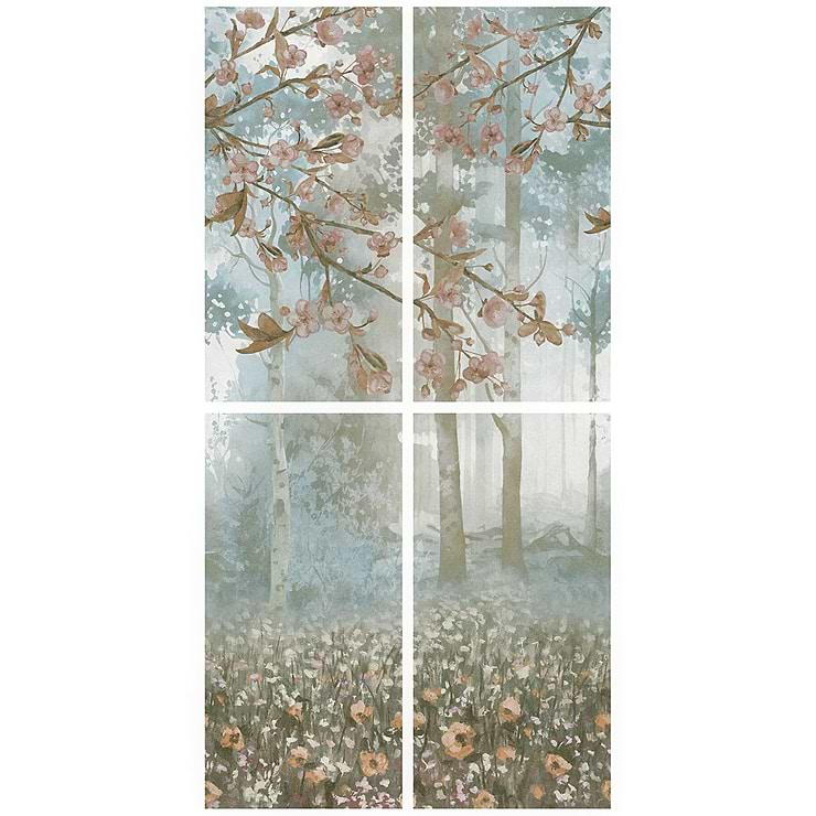 Art Gallery by Paula Purroy Secret Forest Multicolor 24x48 Artisan Decor Matte Porcelain Tile