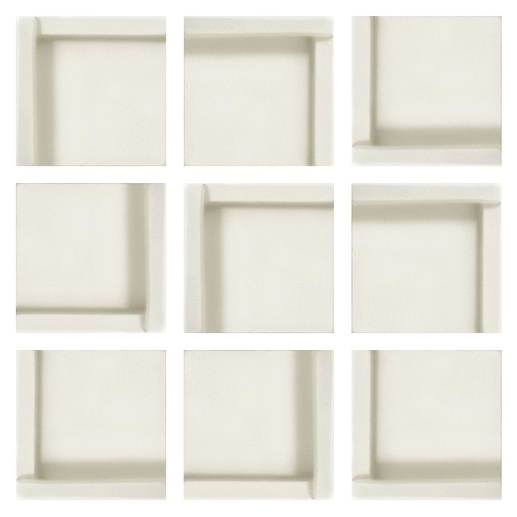 Roller Cross White 4x4 3D Handmade Matte Ceramic Tile