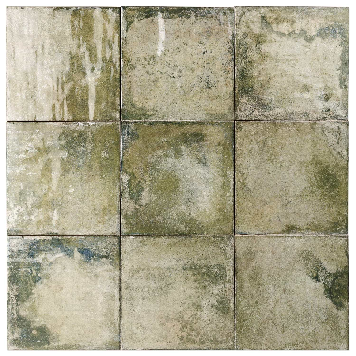 Angela Harris Dunmore Green 8x8 Polished Ceramic Wall Tile