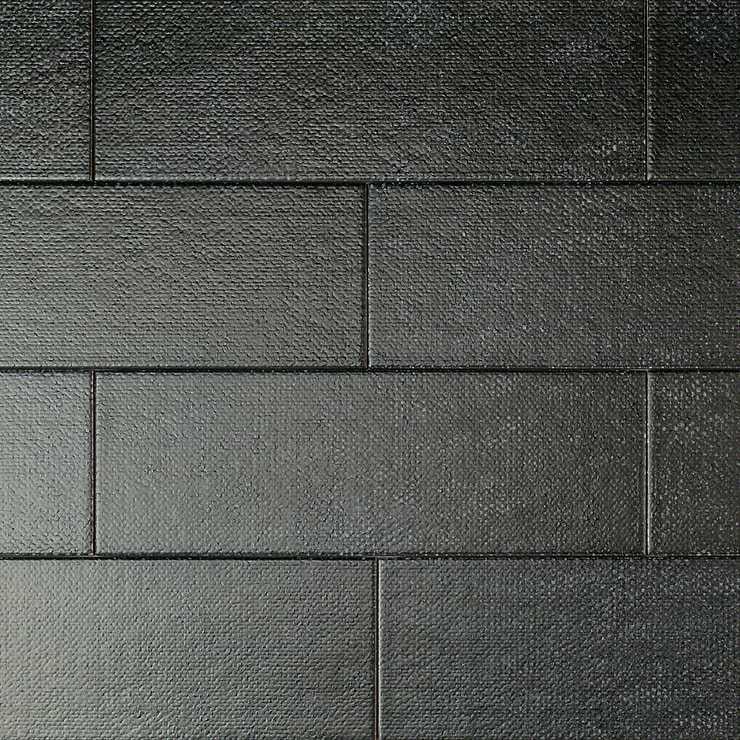 Diesel Camp Black Canvas 4x12 Ceramic Tile