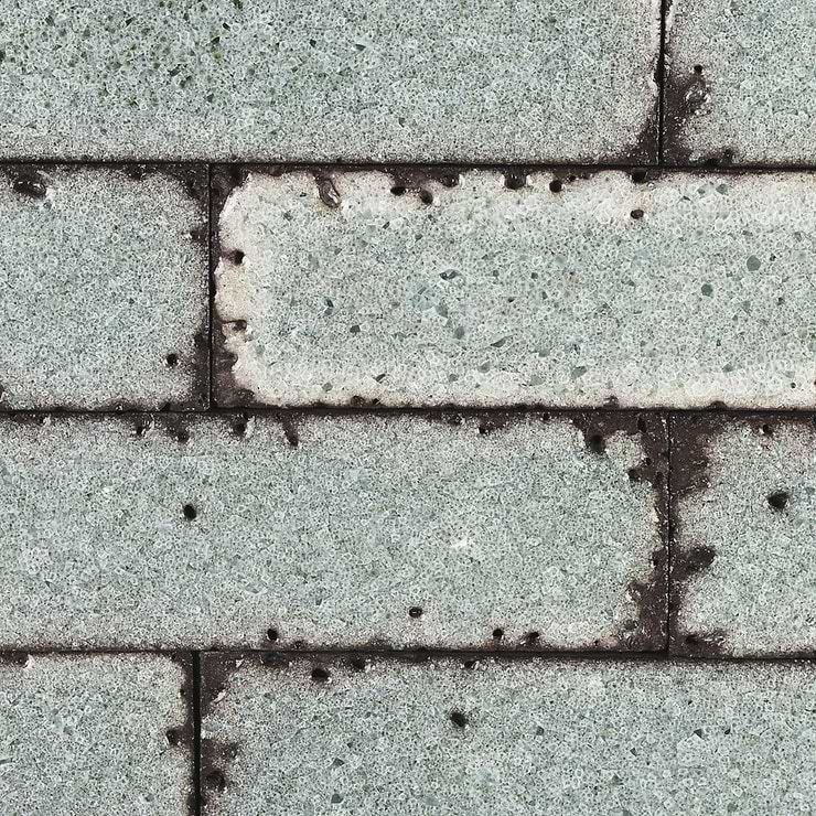 LavaArt Caspian Gray 3x12" Brick Look Crackled Glossy Lava Stone Subway Tile
